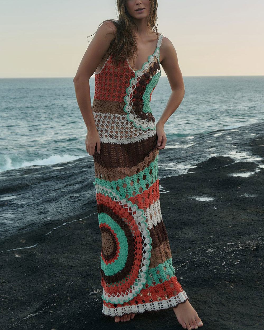 Crochet Floral Maxi Dress