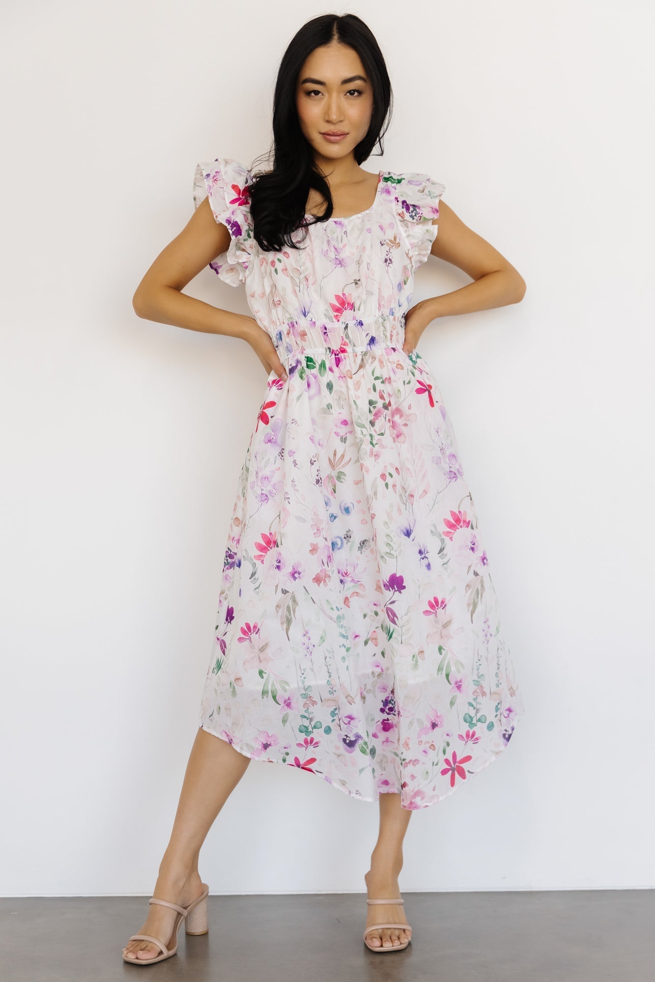 Edelweiss Midi Dress | White Multi Floral - Baltic Born