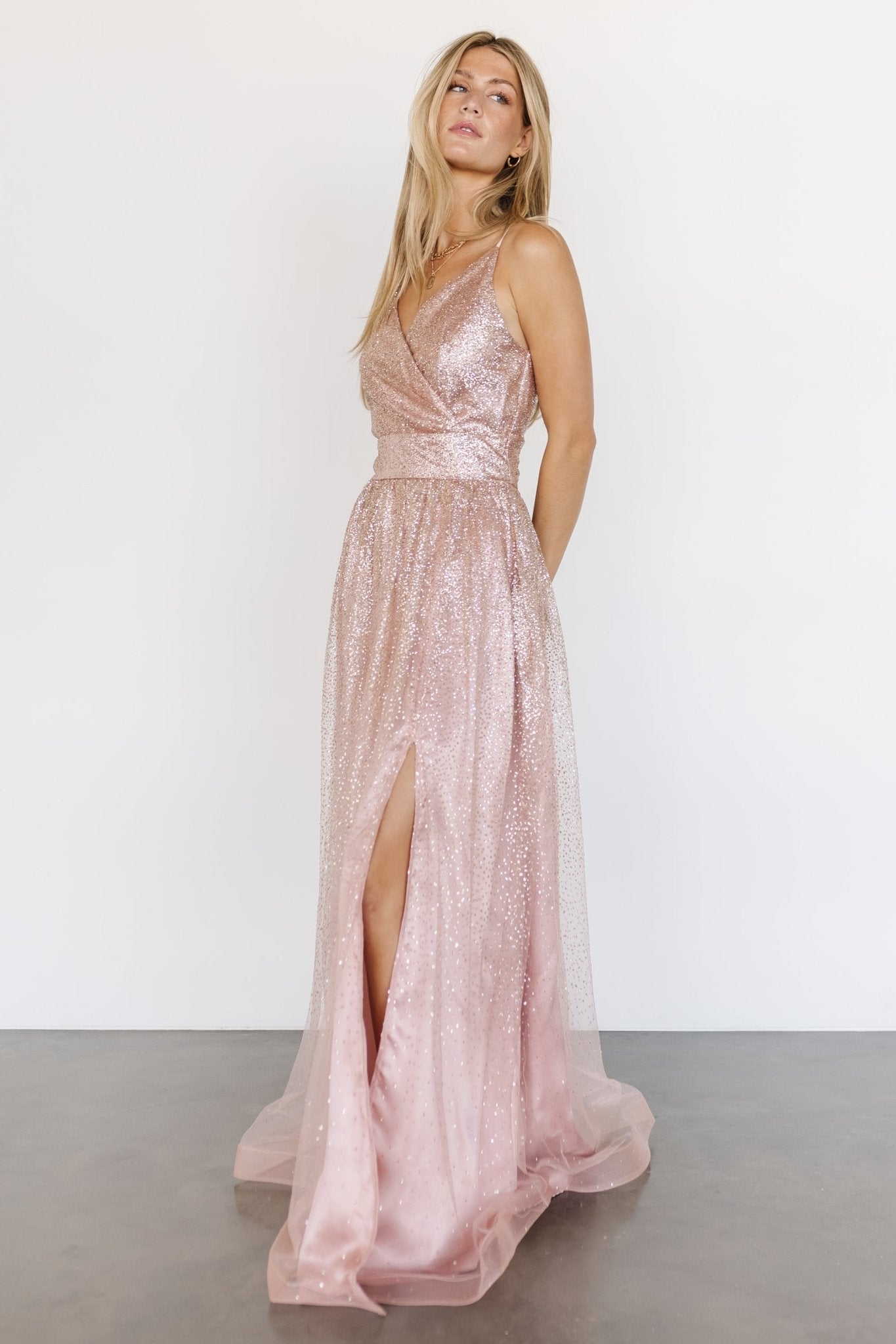 Ellie Shimmer Gown | Dusty Rose - Baltic Born