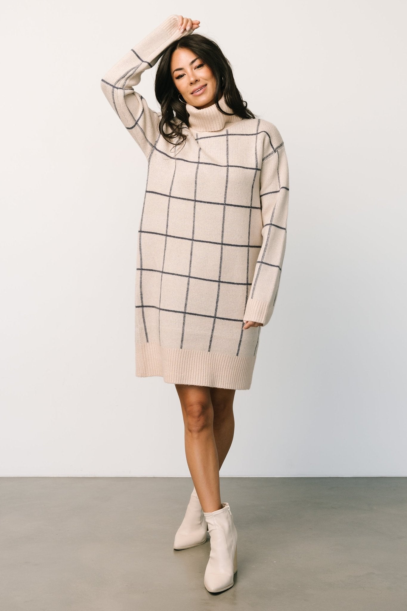 Flinders Sweater Dress | Oatmeal + Navy - Baltic Born