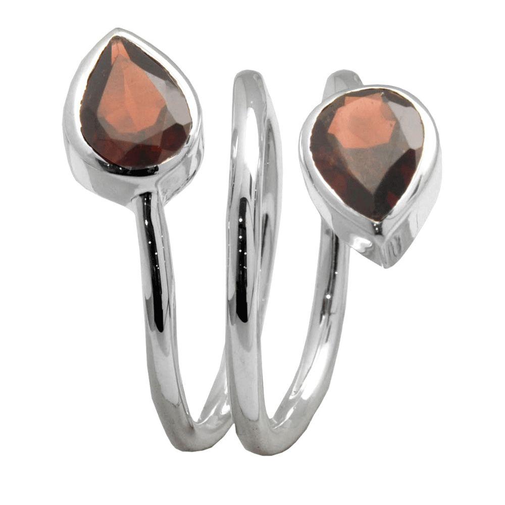 Garnet Spiral Ring