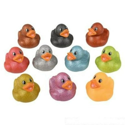 2" Glitter Rubber Ducky Assortment