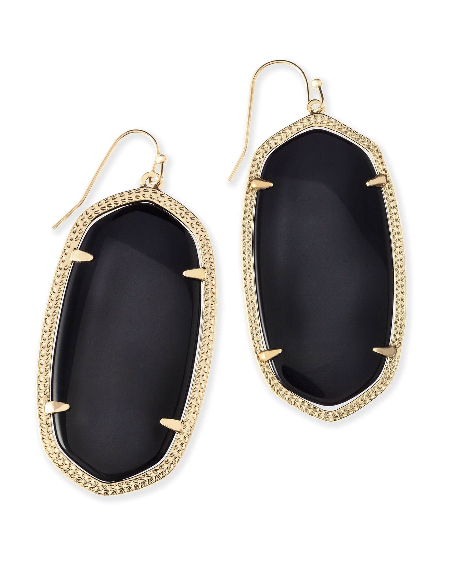 Kendra Scott- Danielle Statement Earrings Gold/Black Opaque