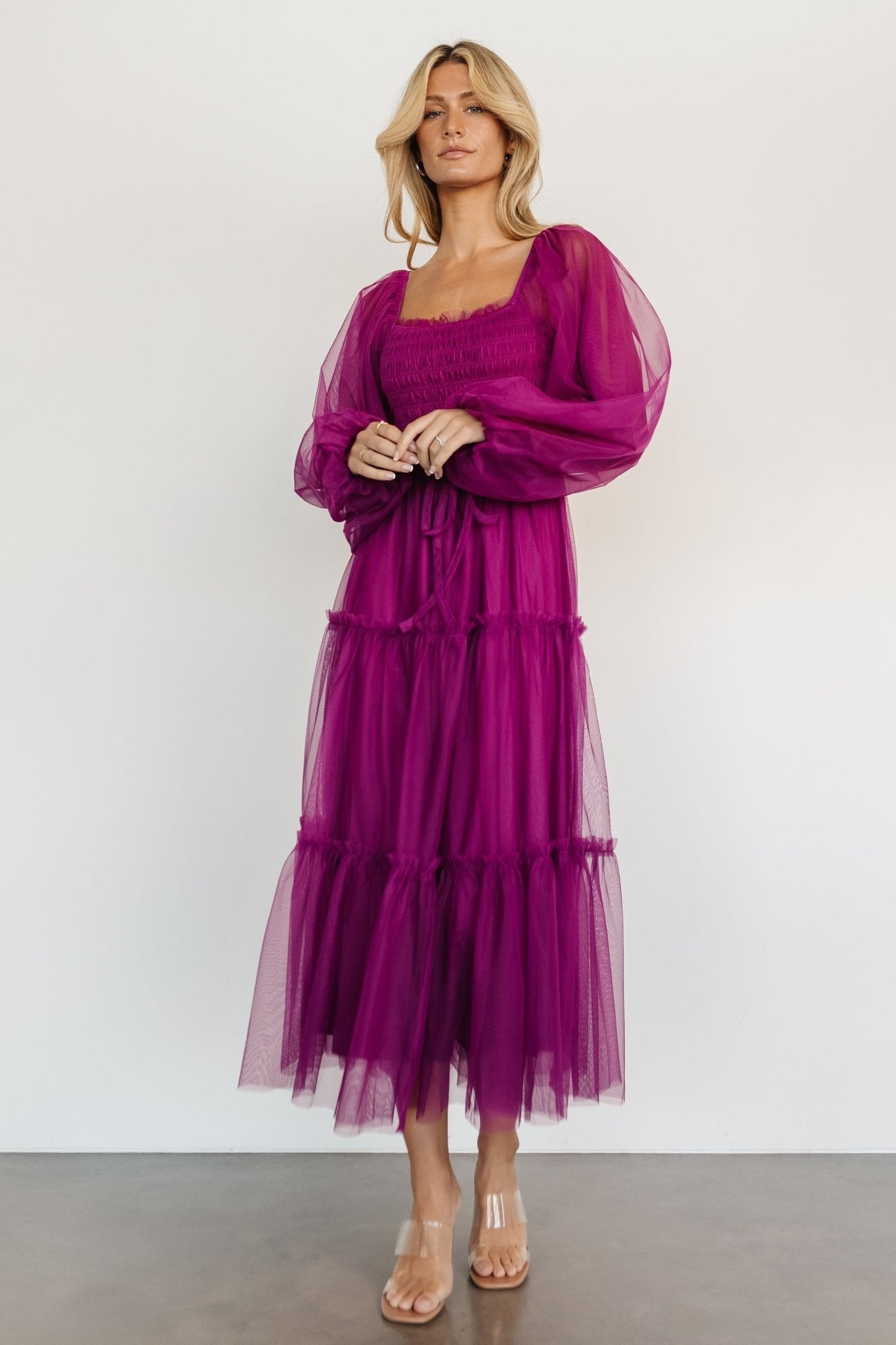Katrina Tulle Maxi Dress | Magenta - Baltic Born