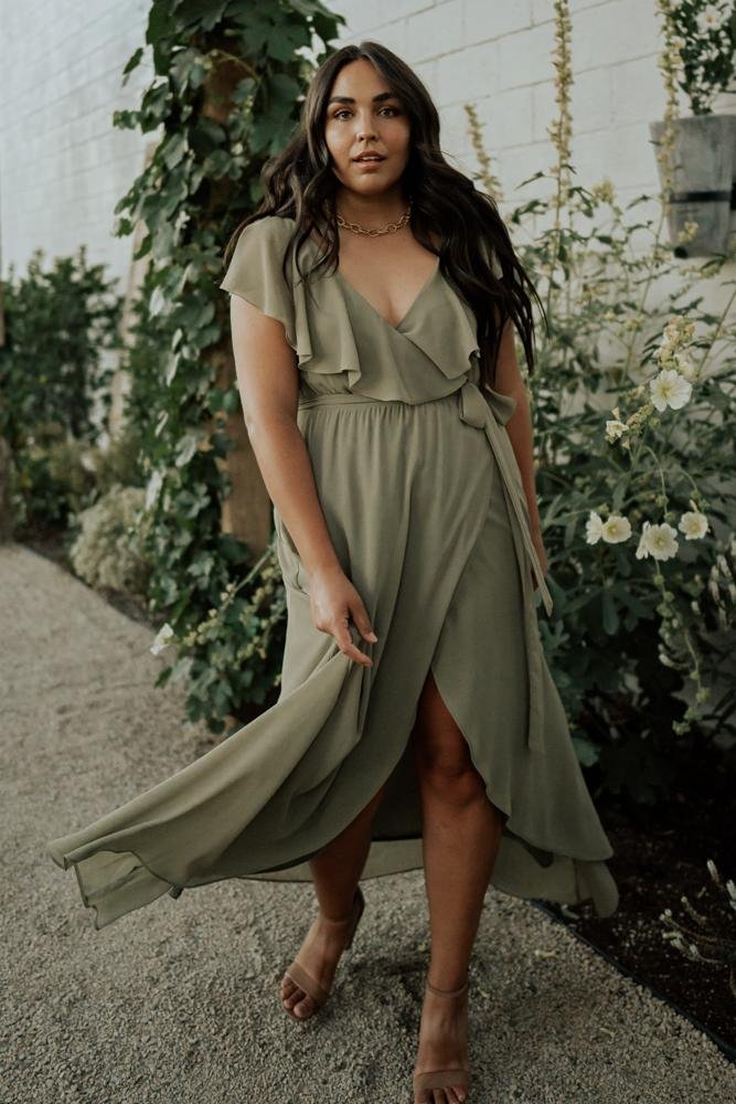 Katya Ruffle Maxi Dress | Dusty Olive - Baltic Born