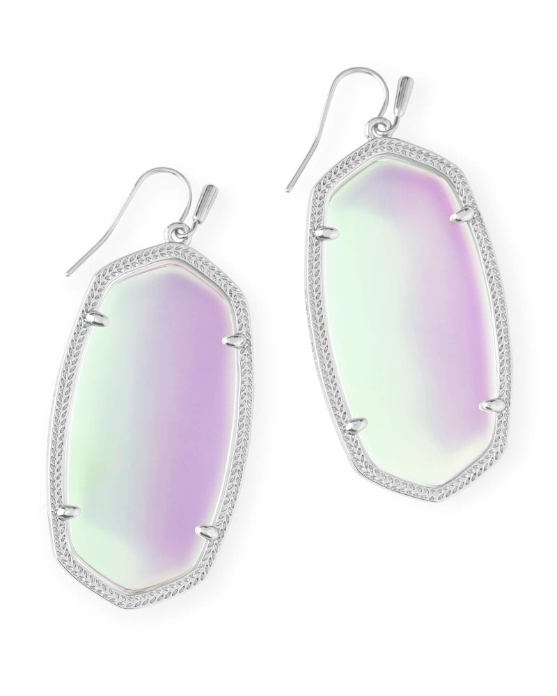 KENDRA SCOTT- Danielle Earrings in Rhodium and Dichroic Glass