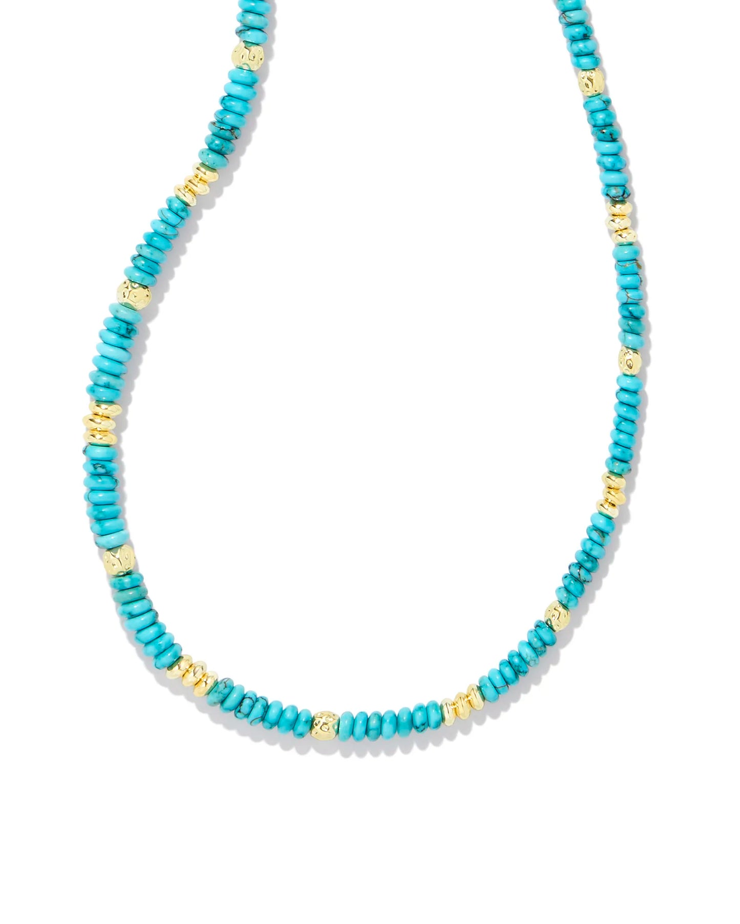 KENDRA SCOTT- Deliah Gold Strand Necklace in Variegated Turquoise