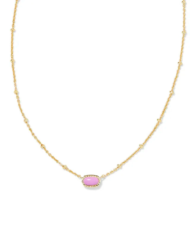 KENDRA SCOTT- Mini Elisa Gold Satellite Short Pendant Necklace in Fuchsia Magnesite