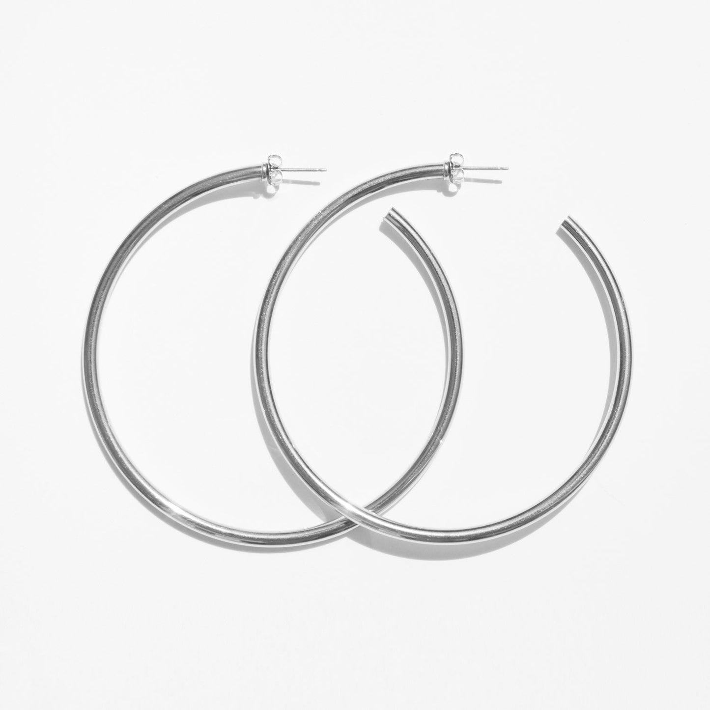 Laura Lombardi Silver XL Classic Hoop Earring