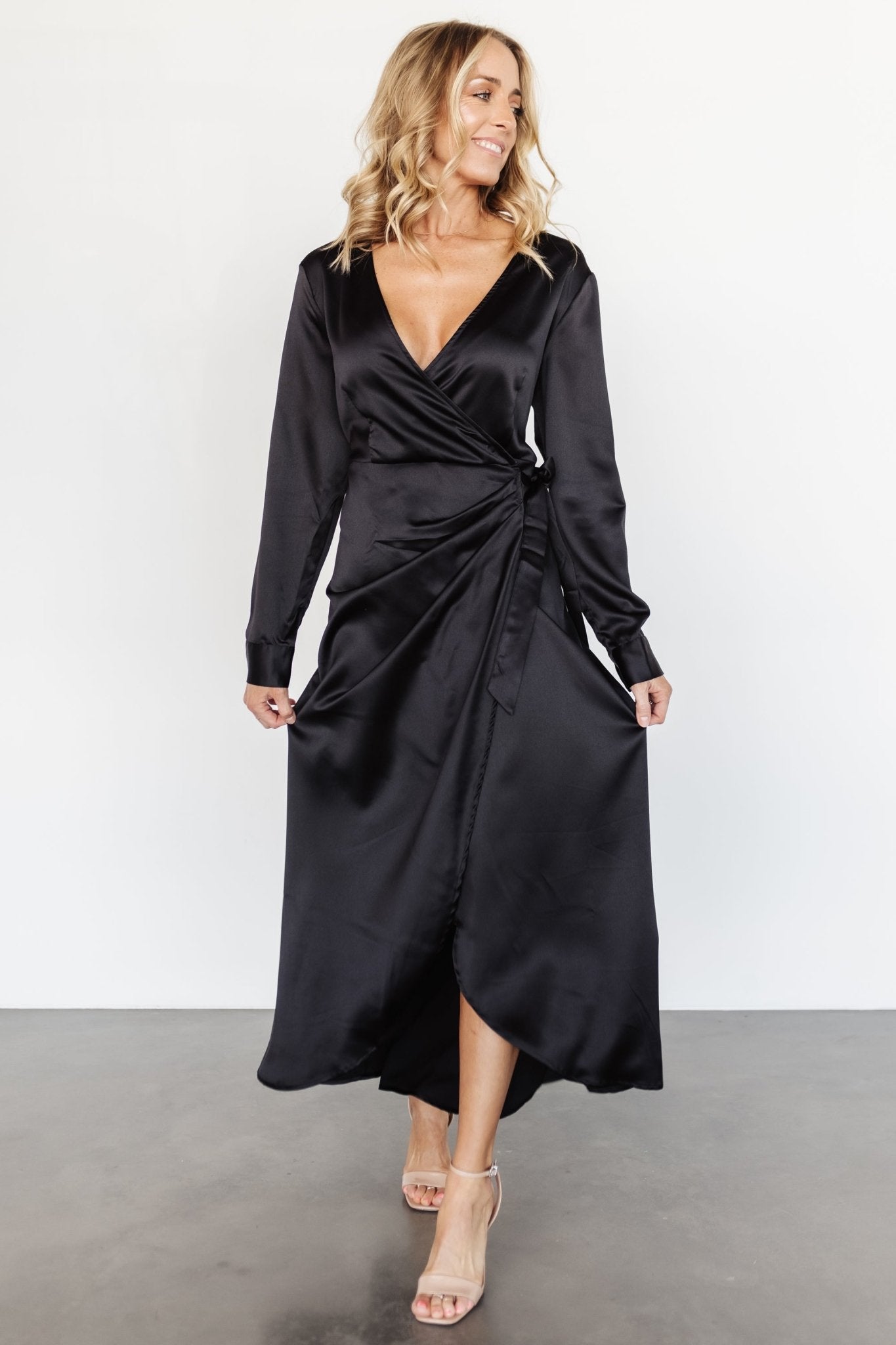 Lawrence Wrap Maxi Dress | Black - Baltic Born