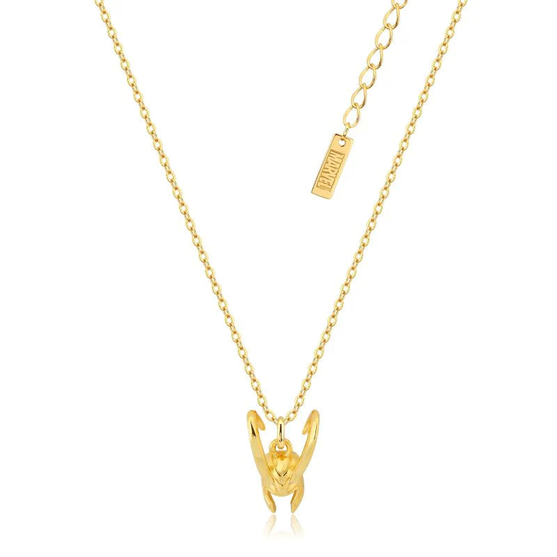 Loki Helmet Marvel Necklace in 14k Gold