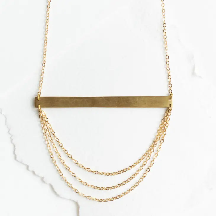Necklace-Matte & Bar Chain