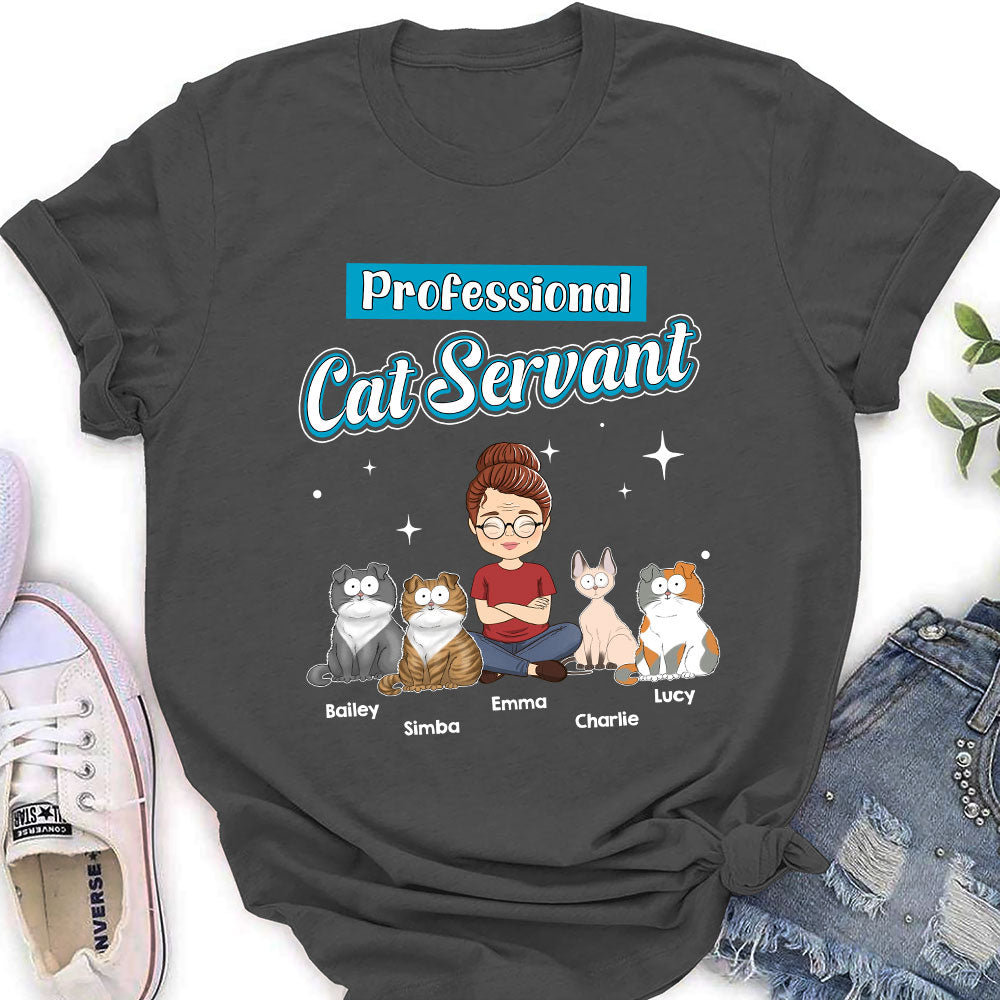 Cat Servant Funny - Personalized Custom Women's T-shirt