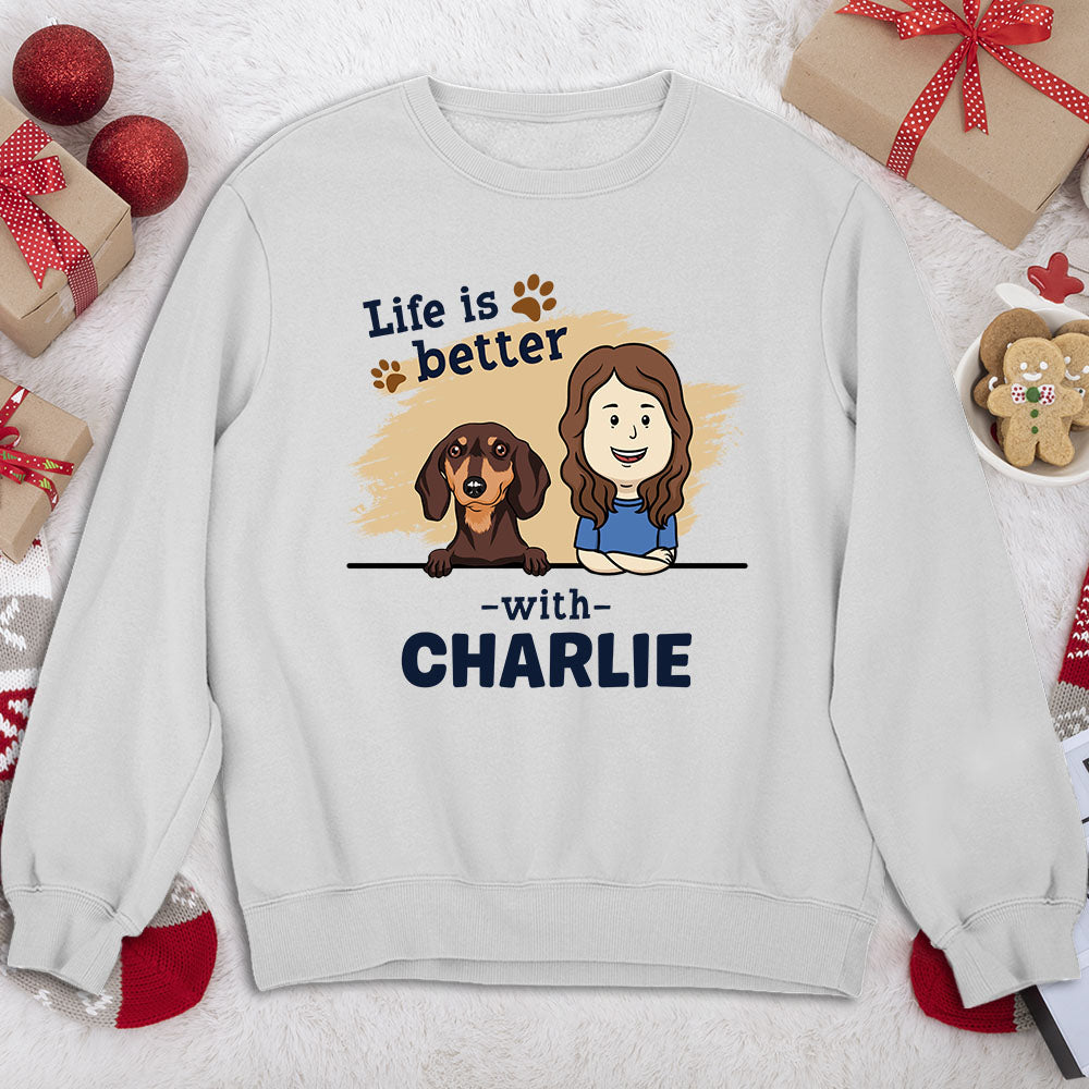 With Dog - Personalized Custom Sweatshirt