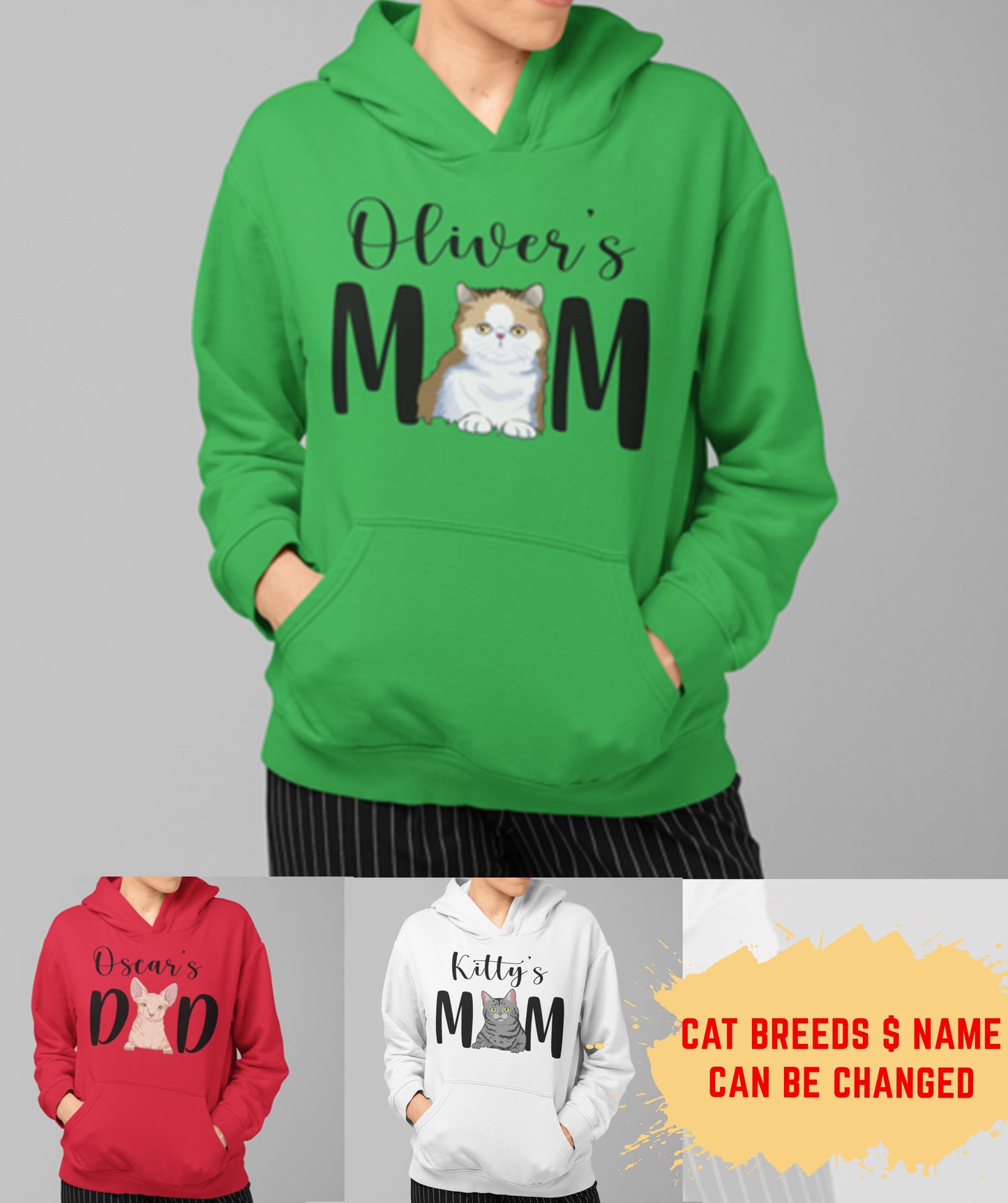 Cat Mom/Dad - Personalized Custom Unisex Hoodie