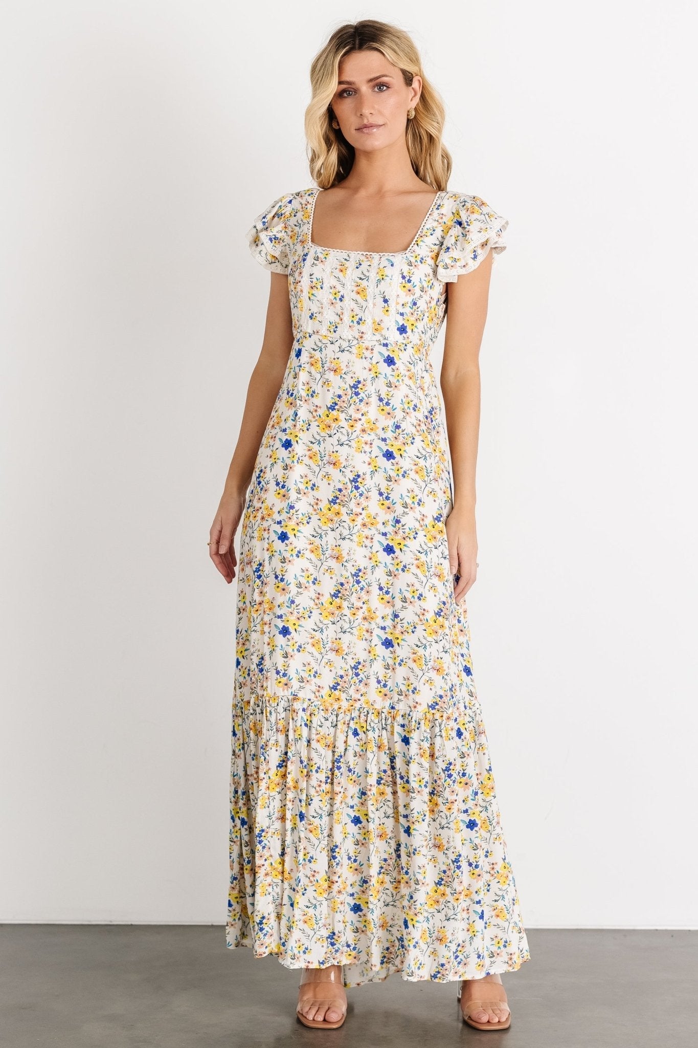 Montauk Back Tie Maxi Dress | Cream Floral - Baltic Born