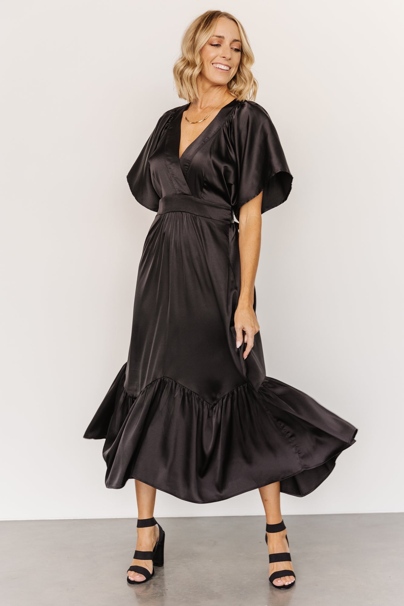 Pasadena Satin Dress | Black - Baltic Born