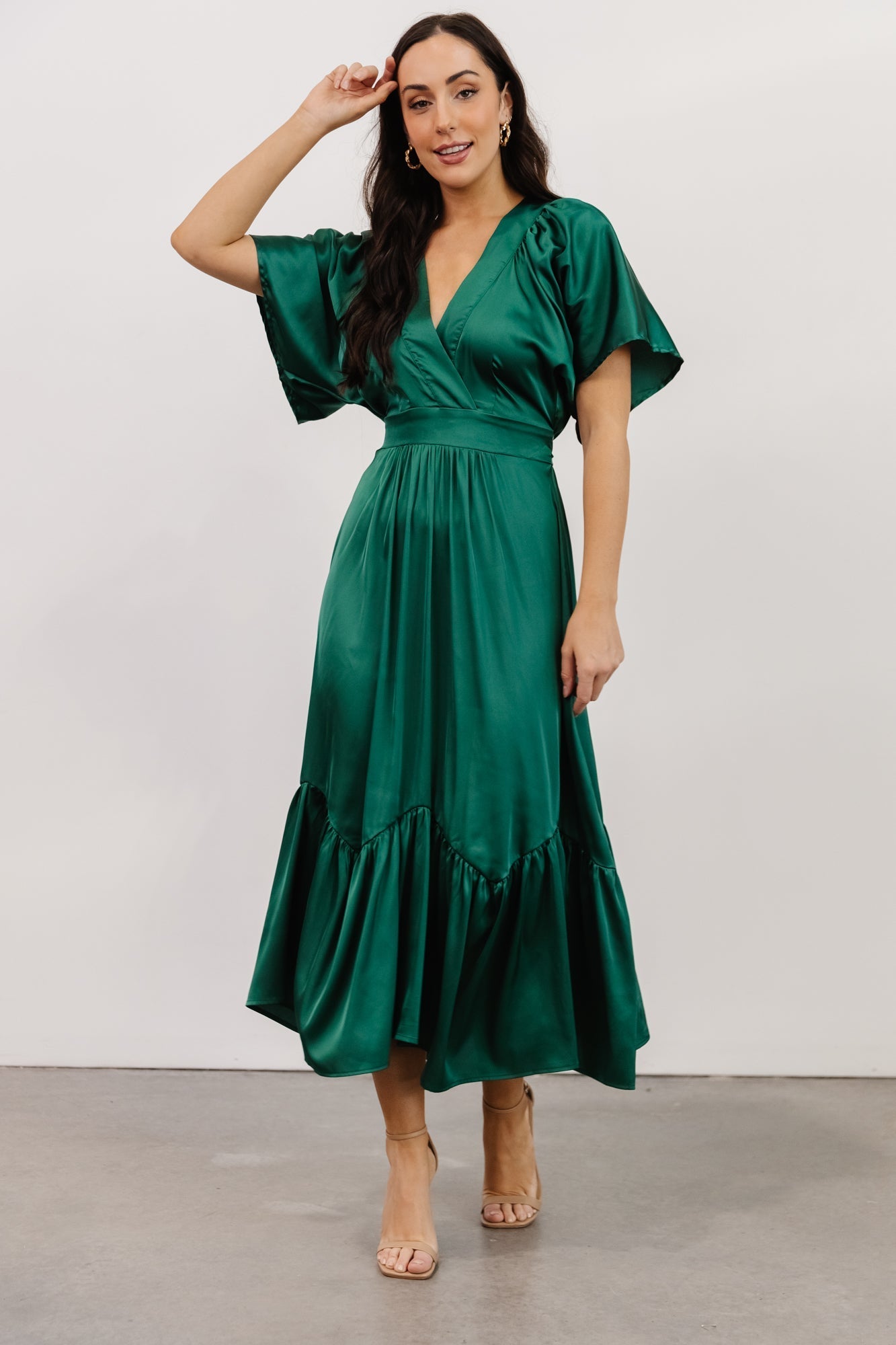 Pasadena Satin Dress | Green - Baltic Born