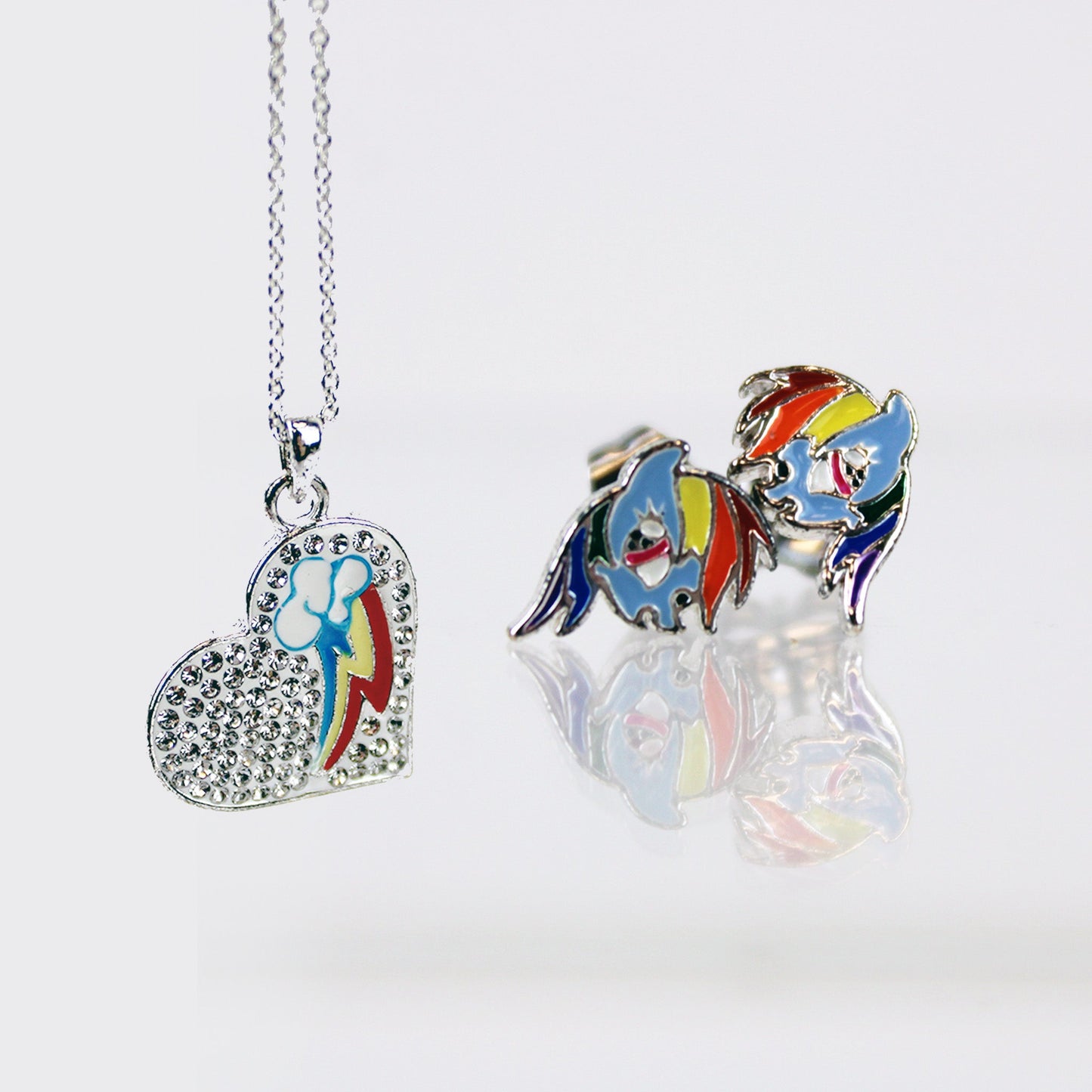 Rainbow Dash My Little Pony Necklace & Stud Earring Set
