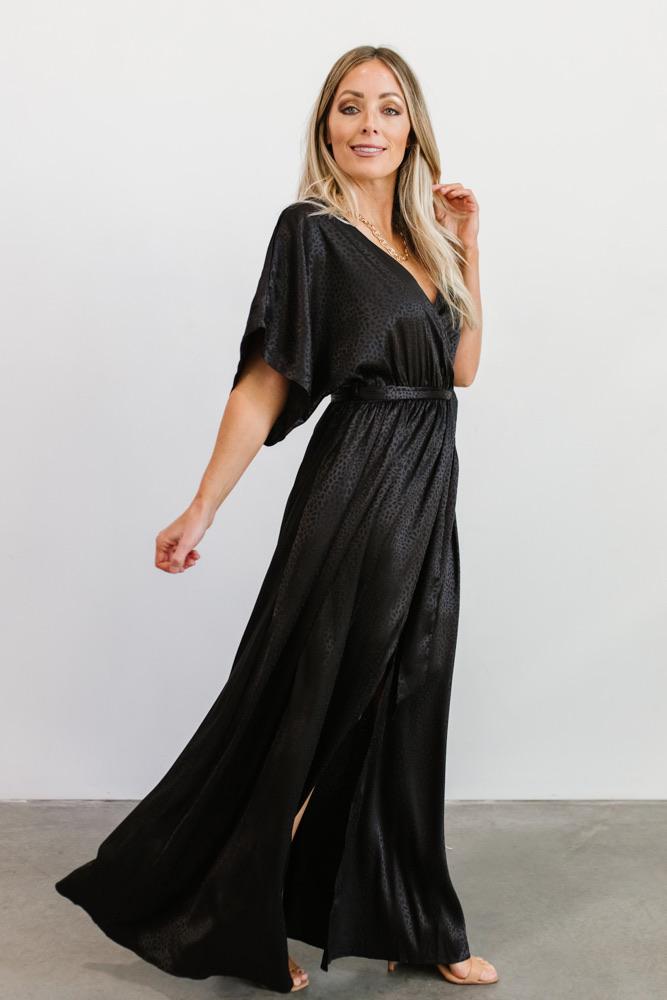 Savannah Print Kimono Maxi | Black - Baltic Born