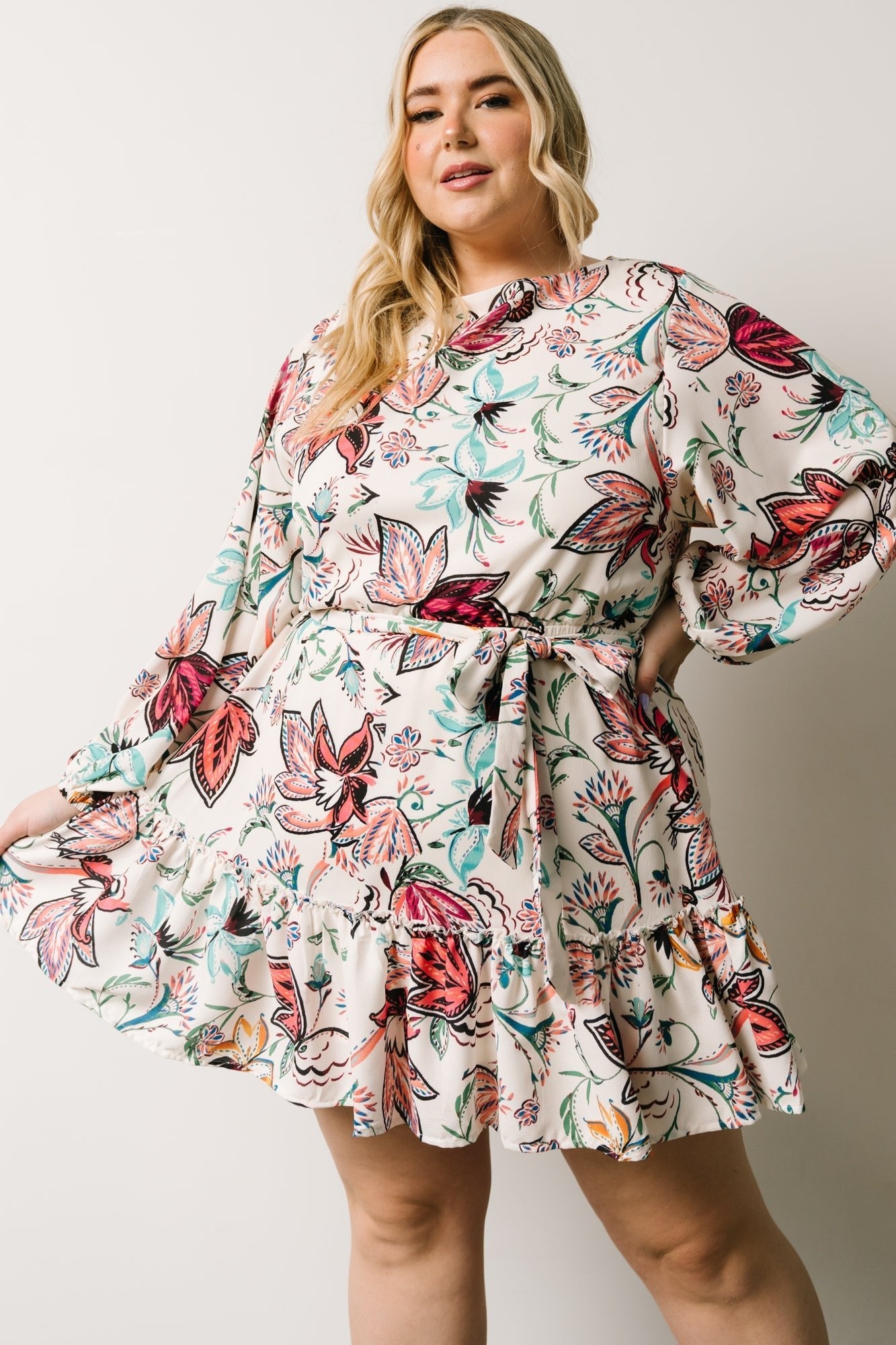 Tally Mini Dress | Off White Multi Print - Baltic Born