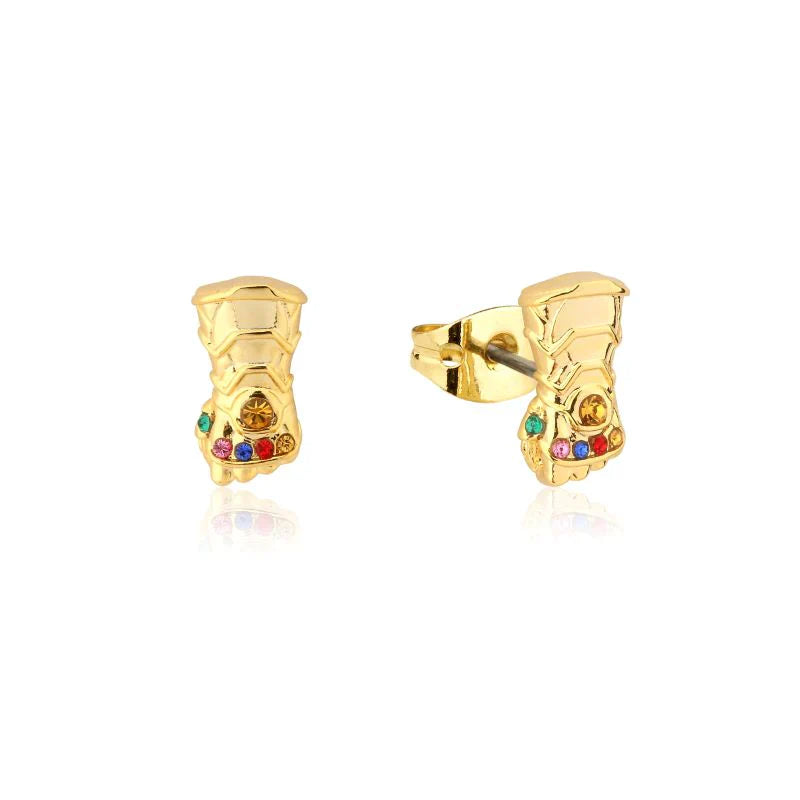 Infinity Gauntlet Thanos Gold Stud Earrings