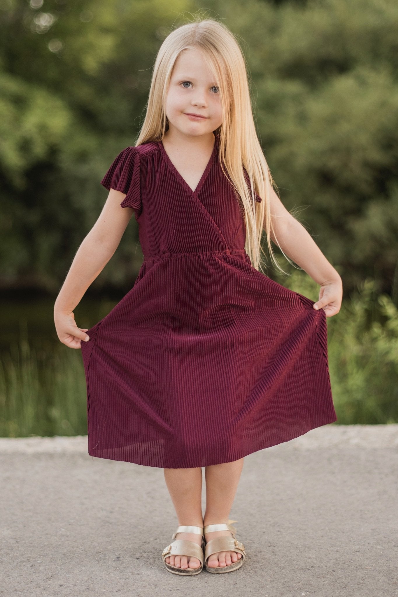 Toddler Athena Pleated Midi Dress | Mulberry - Baltic Born