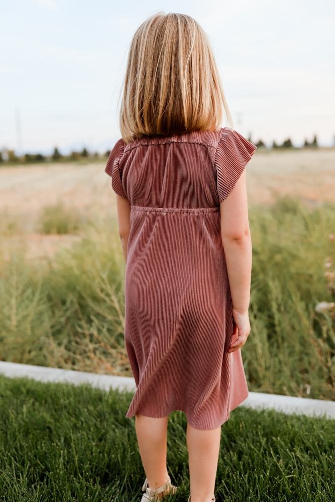 Toddler Athena Pleated Midi Dress | Rose - Baltic Born