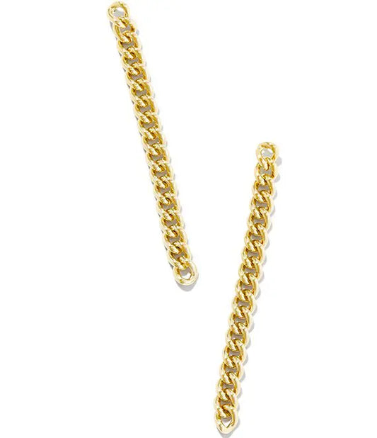 KENDRA SCOTT- Ace Chain Linear Earrings in Gold Metal