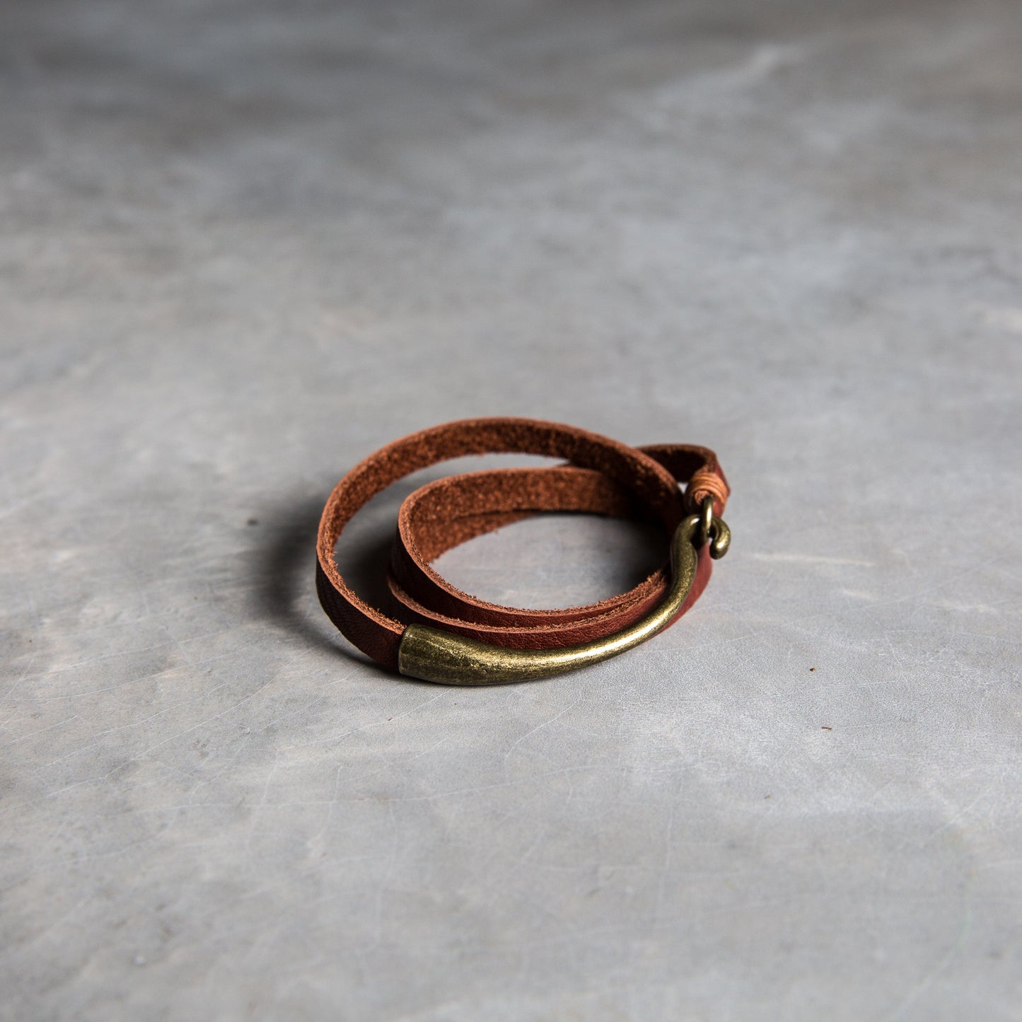 brown leather wrap bracelet