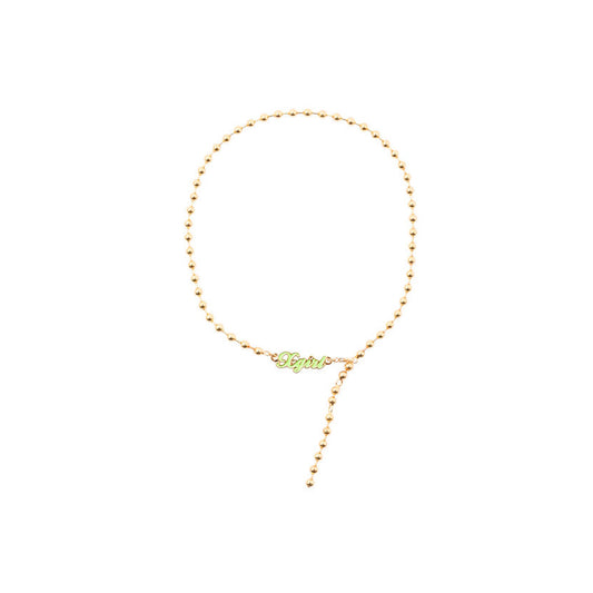 X Girl Womens Ball Chain Necklace (Gold)