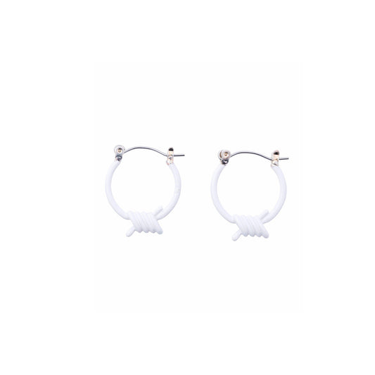 X Girl Womens Barbed Wire Earrings (White)