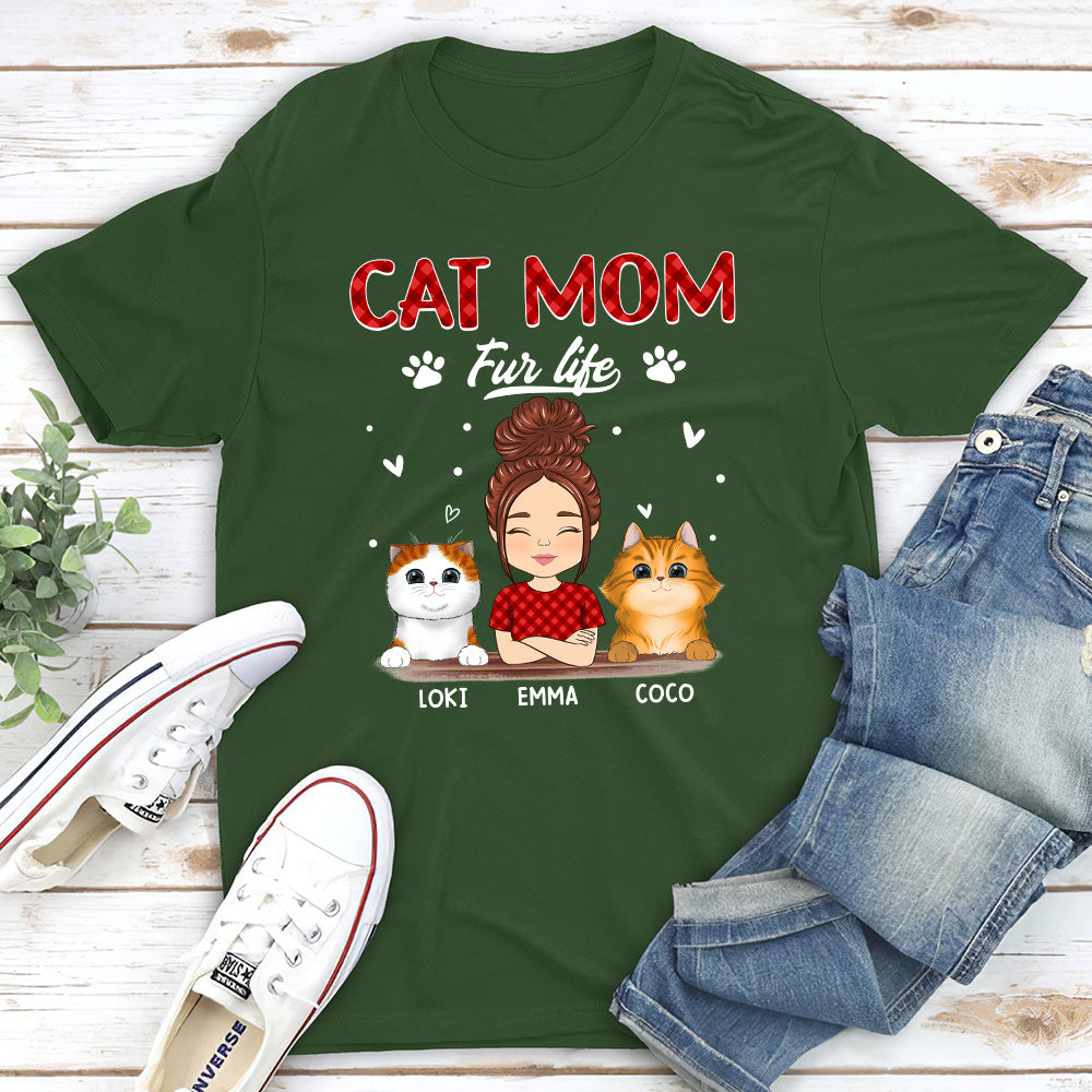 Cat Mom Fur Life - Personalized Custom Unisex T-shirt