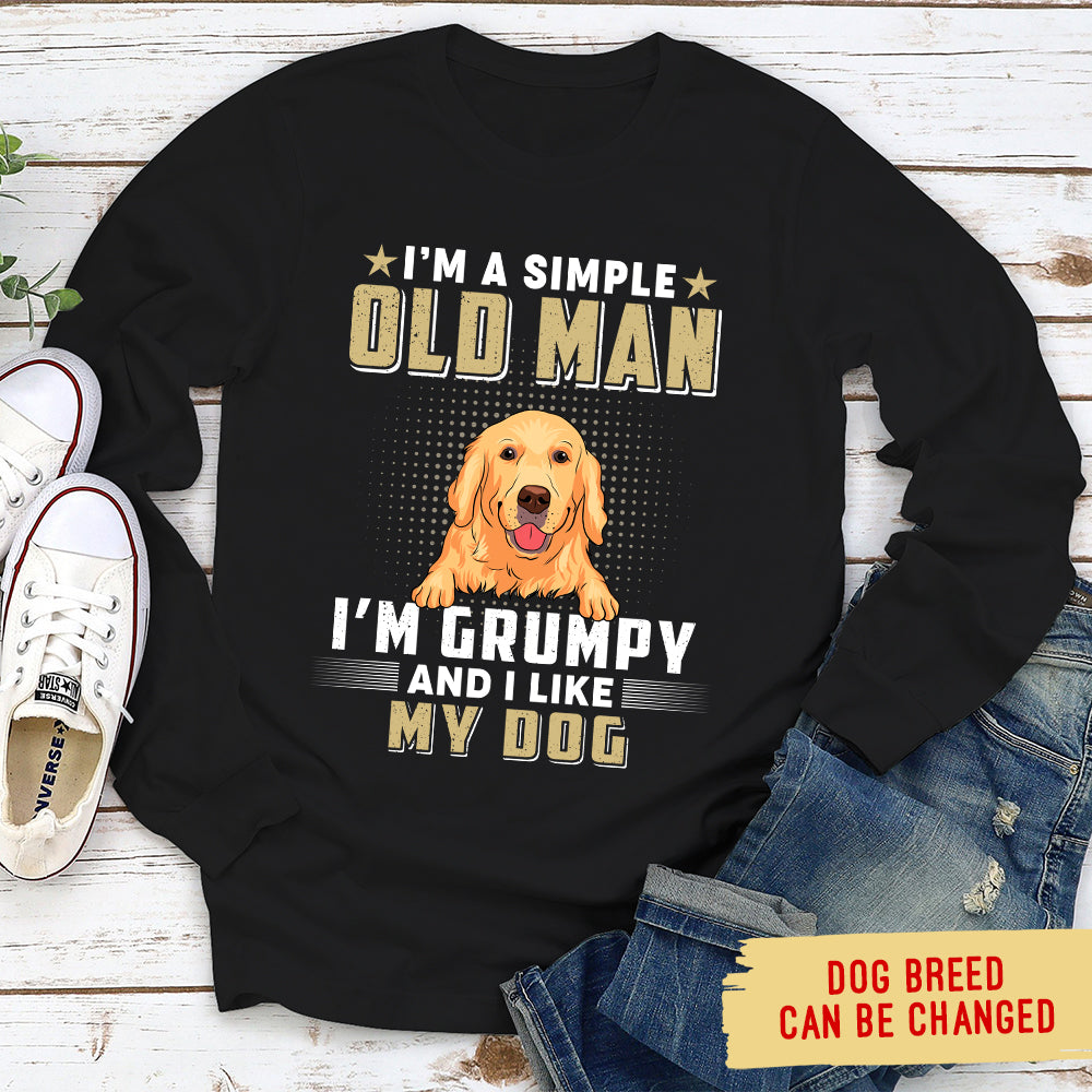 Simple Old Man - Personalized Custom Long Sleeve T-shirt