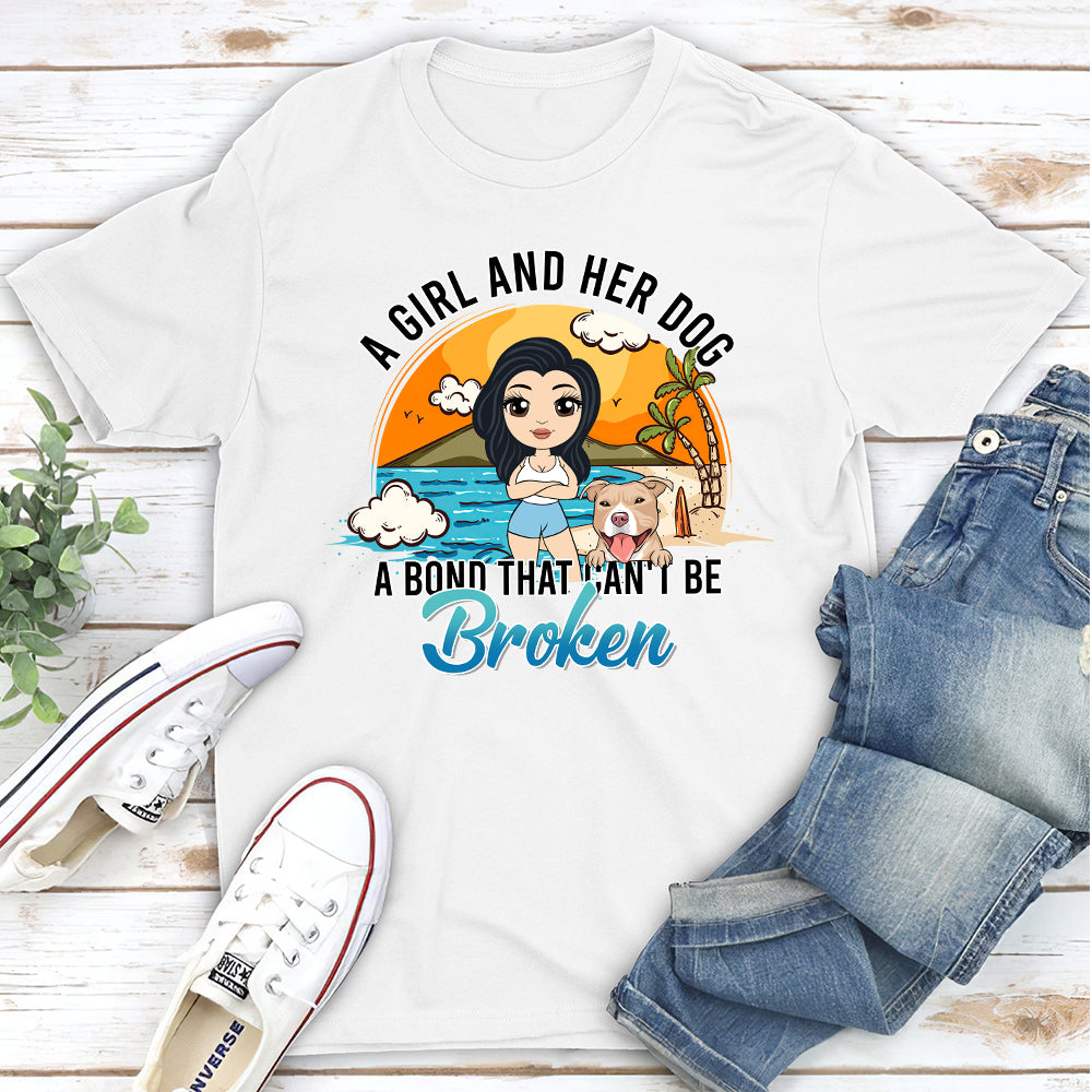 Girl And Dog 1 - Personalized Custom Unisex T-shirt