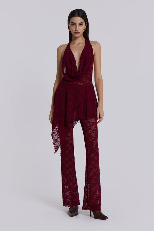 Burgundy Riva Lace Co-ord Set