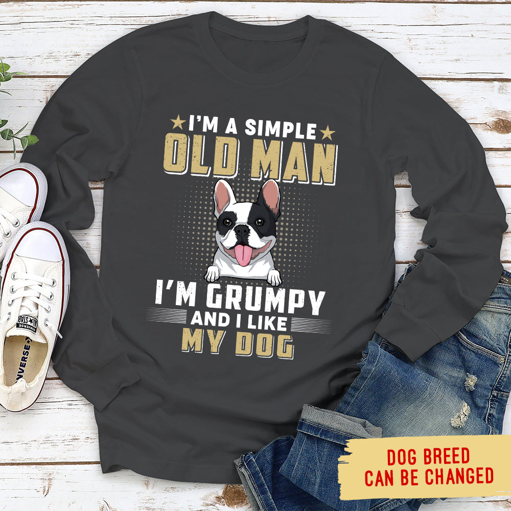Simple Old Man - Personalized Custom Long Sleeve T-shirt