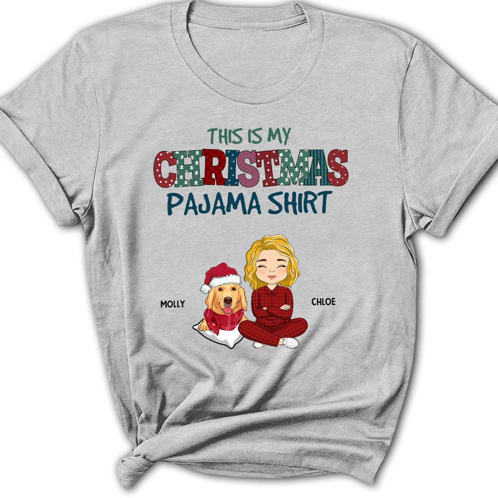Christmas Pajama Dog Version - Personalized Custom Women's T-shirt