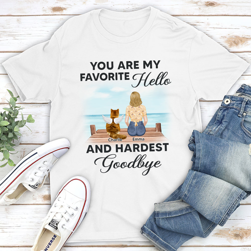 My Favorite Hello Memorial Cat - Personalized Custom Unisex T-shirt