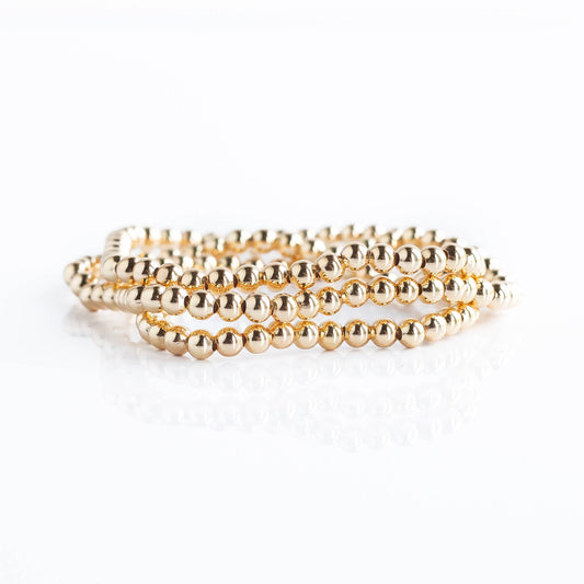 Layering Bracelets-4mm Wrap, Gold Stacking Bracelets