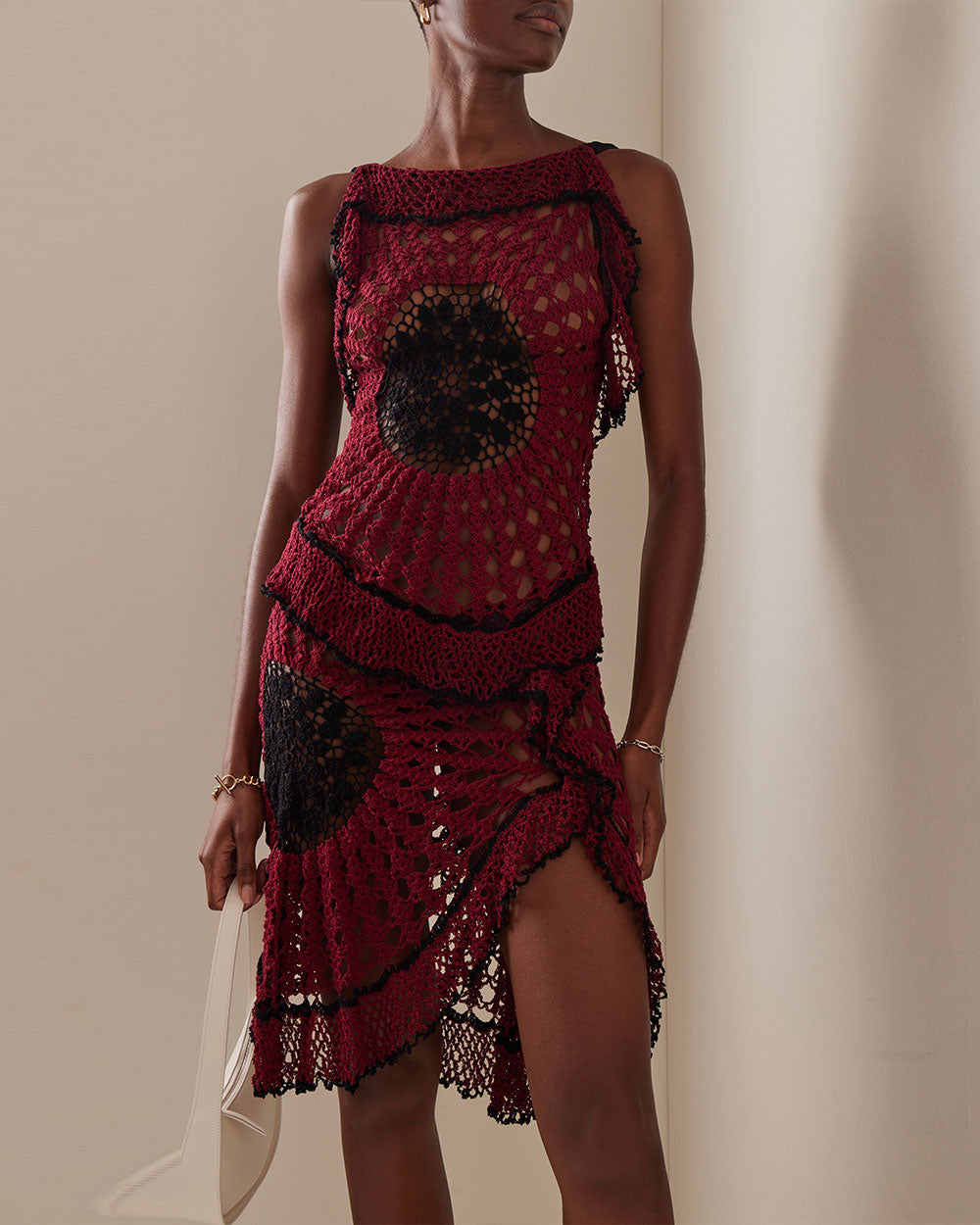 Web Crocheted Cotton Midi Dress