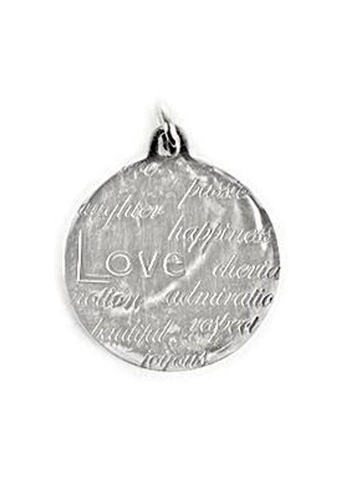 Pendant Disc Engraved Love