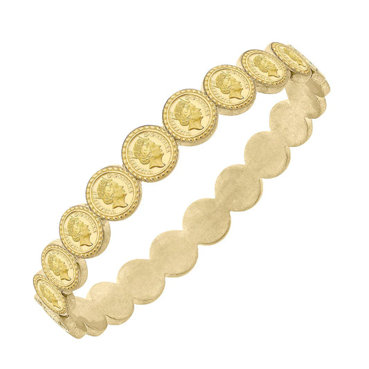 Queen Elizabeth Coin Bangle in Gold