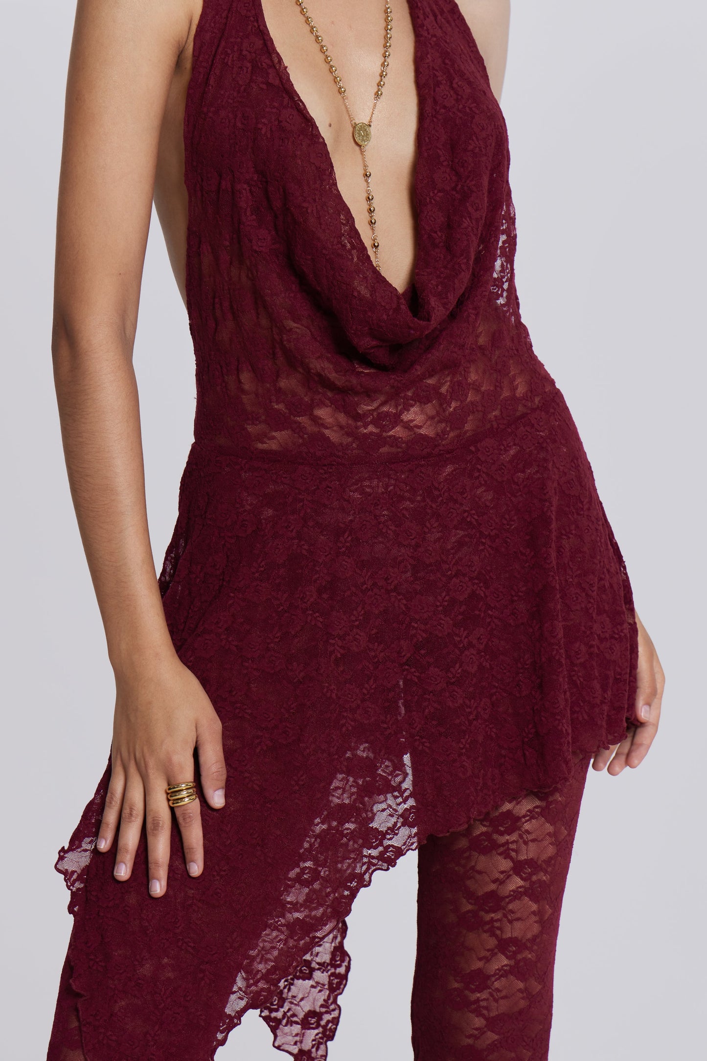 Burgundy Riva Lace Co-ord Set