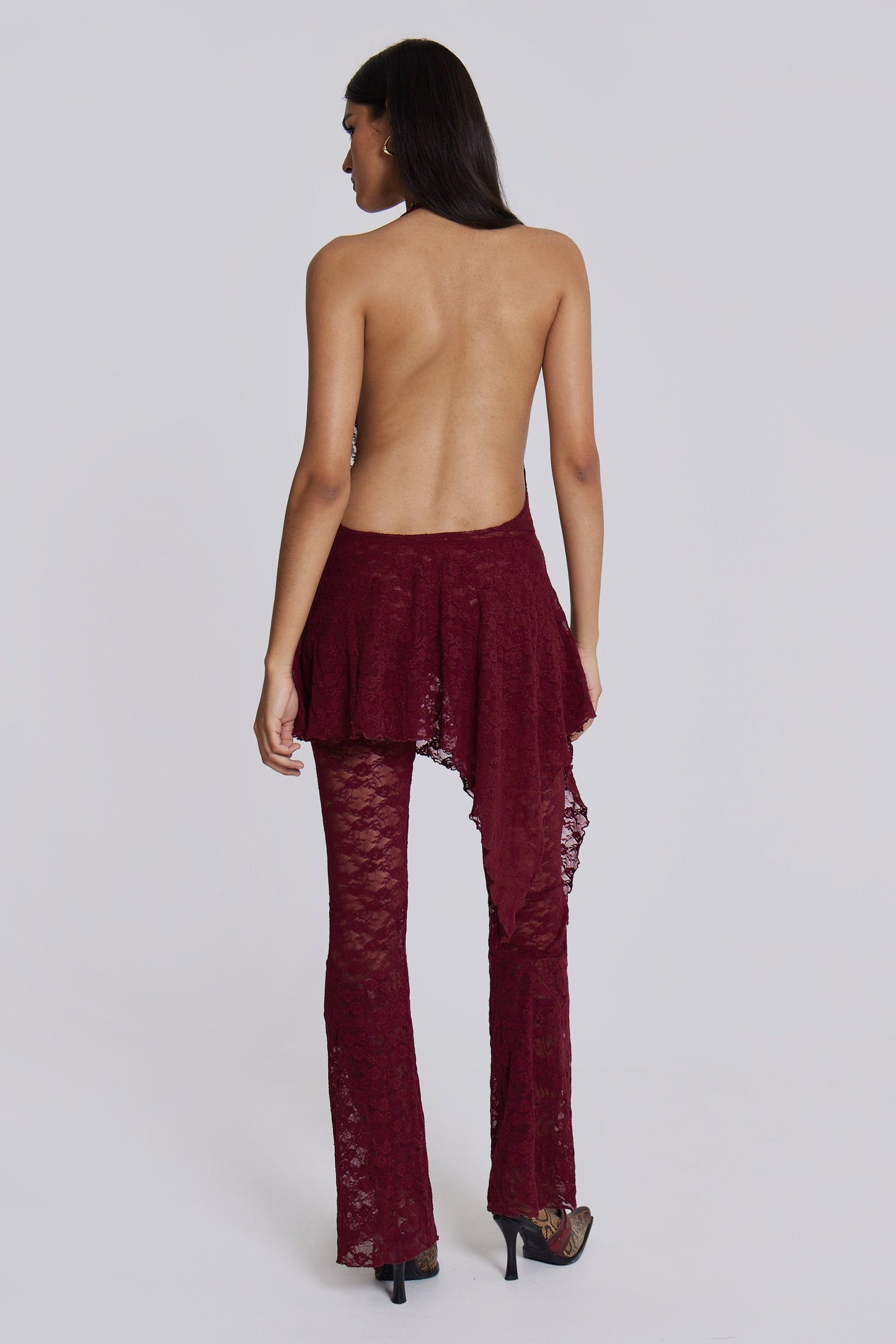 Burgundy Riva Lace Co-ord Set