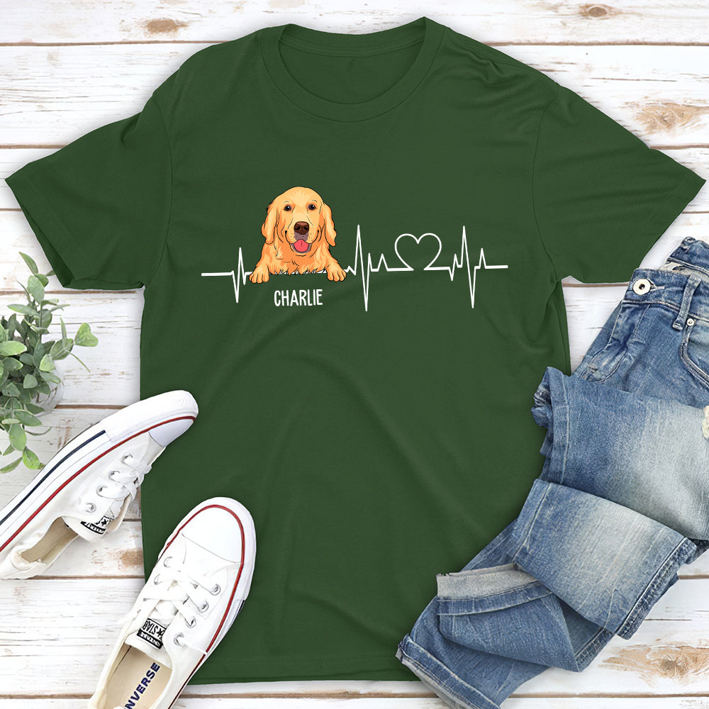 Dog Heartbeat 2 - Personalized Custom Unisex T-shirt