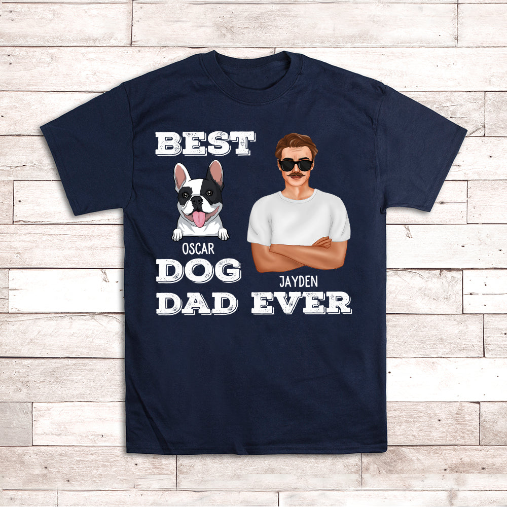 Best Dog Dad Peeking - Personalized Custom Unisex T-shirt