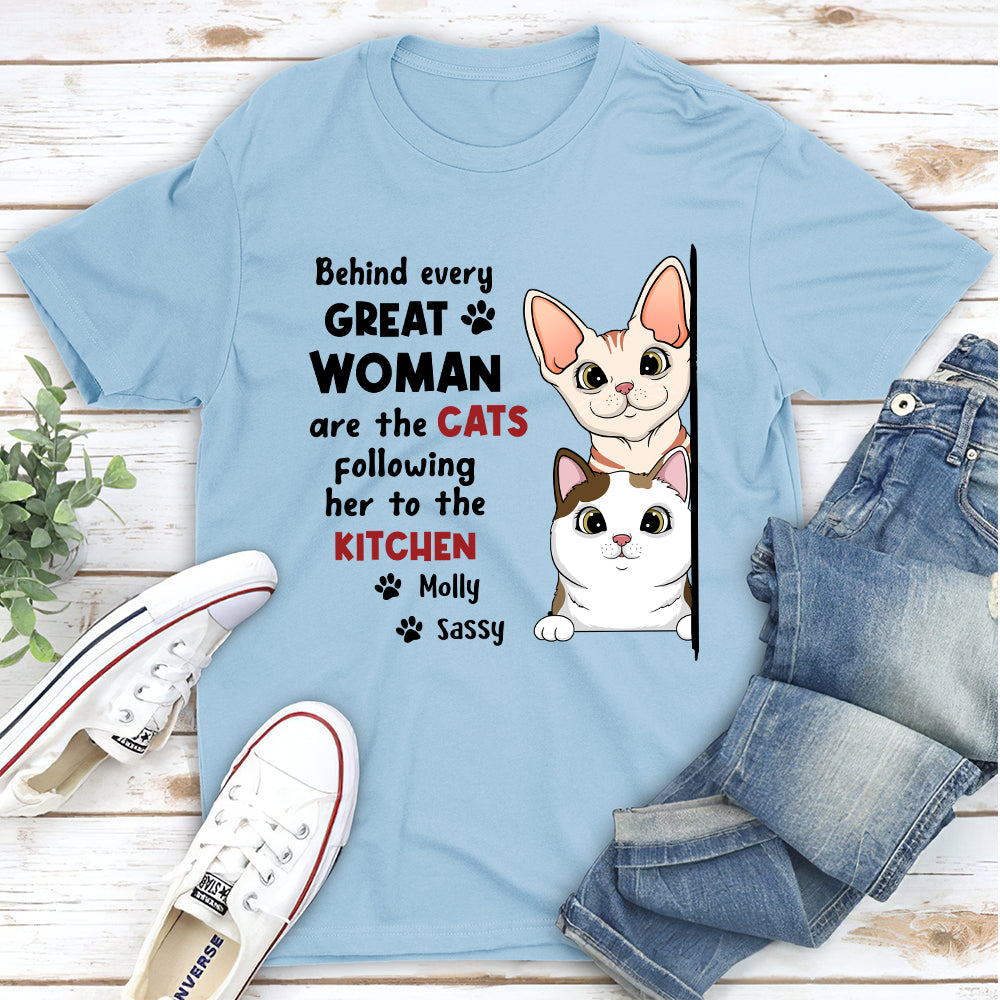 Behind Every Great Woman - Personalized Custom Unisex T-shirt