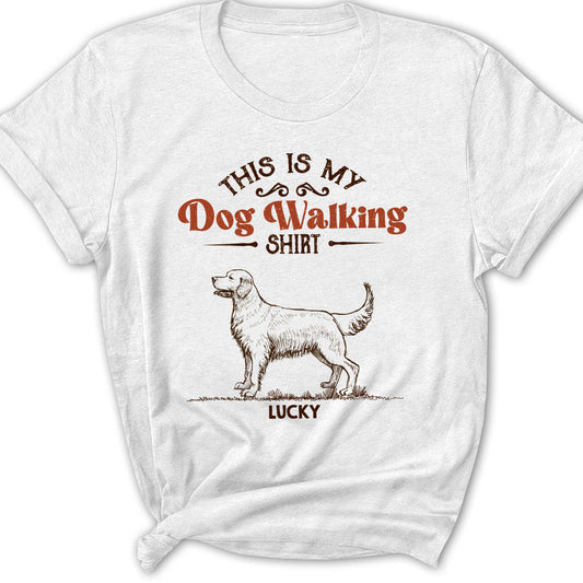 Vintage Dog Walking Shirt - Personalized Custom Women's T-shirt