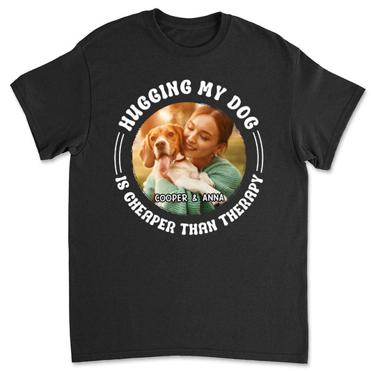 Hugging My Dog Photo - Personalized Custom Unisex T-shirt
